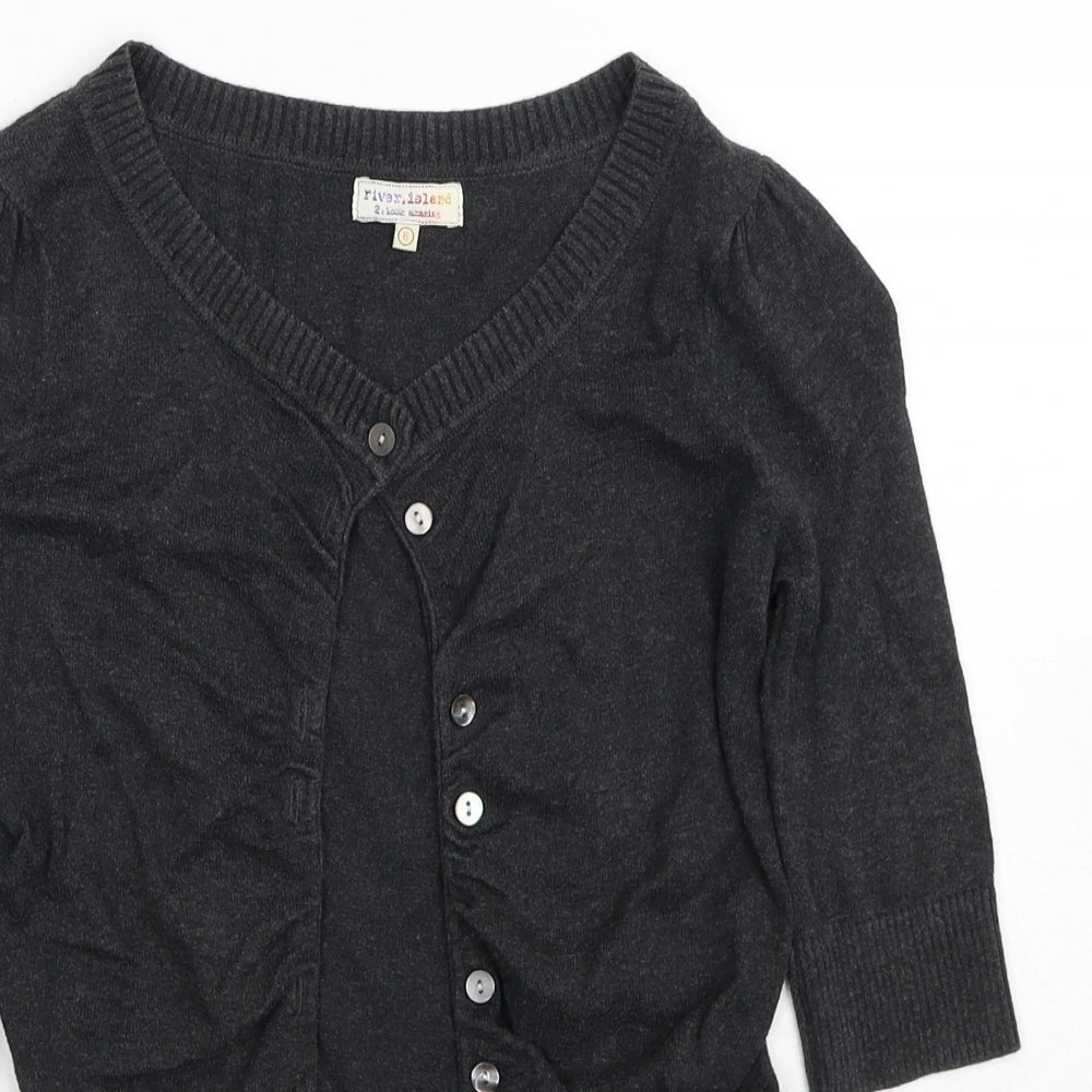 Womens UK Size 6 River Island Grey Cardigan Jumper