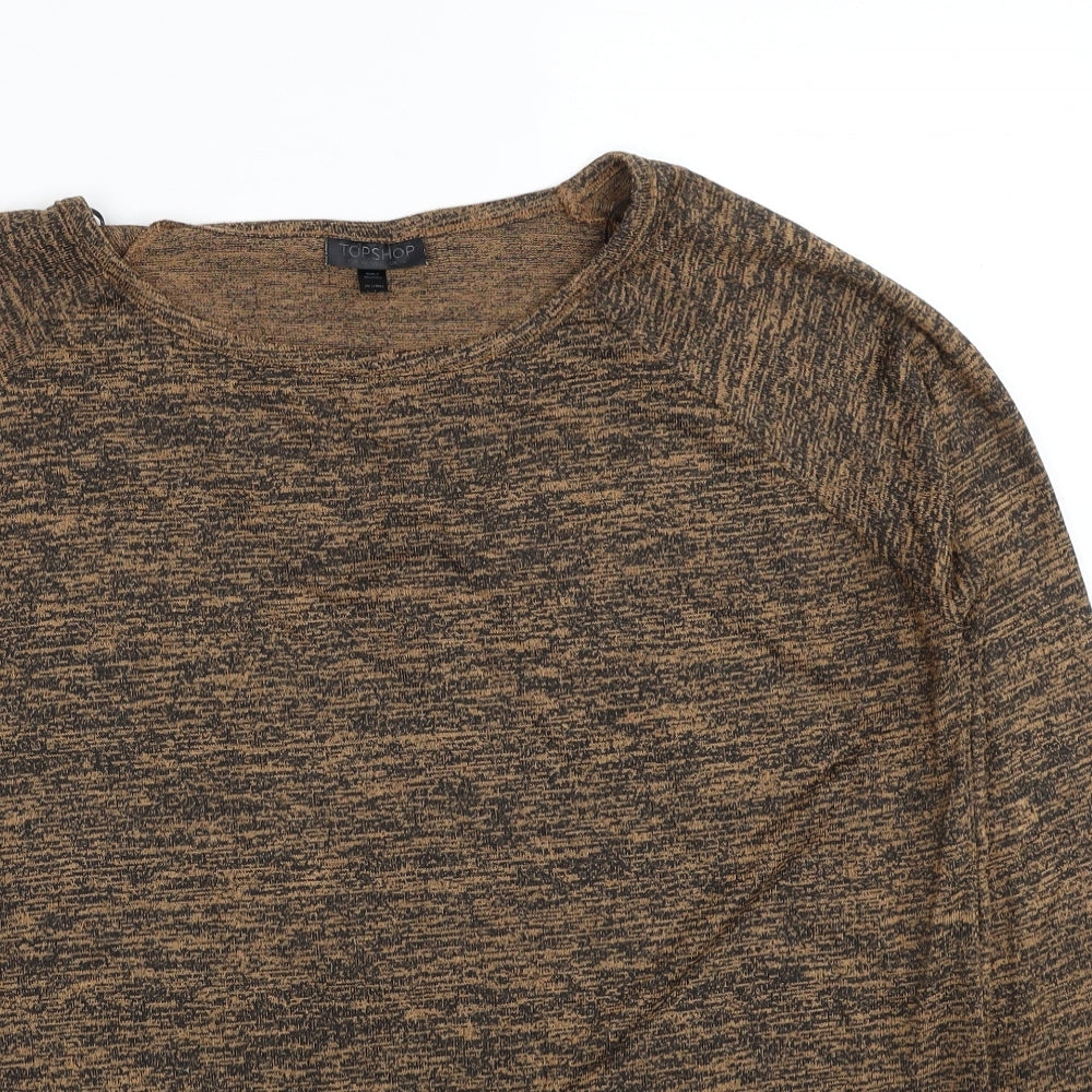 Womens UK Size 10 Topshop Brown Pullover Jumper