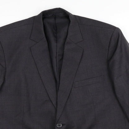 Universal Tailor Mens Grey Polyester Jacket Suit Jacket Size 44 Regular