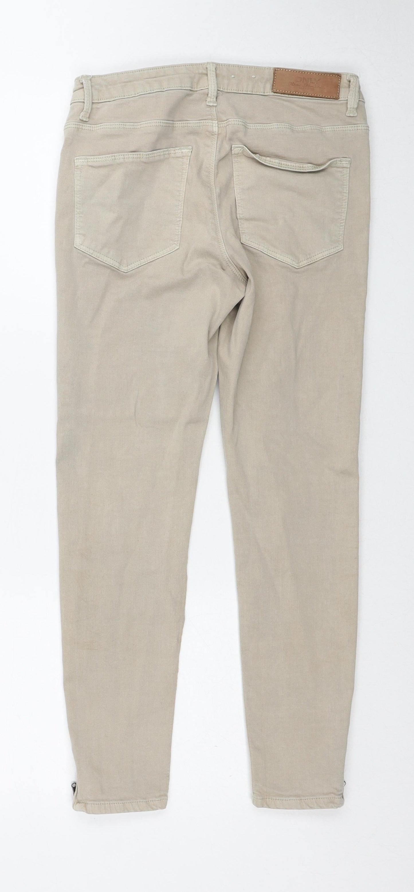 Only Womens Beige Cotton Skinny Jeans Size 8 L30 in Regular Zip