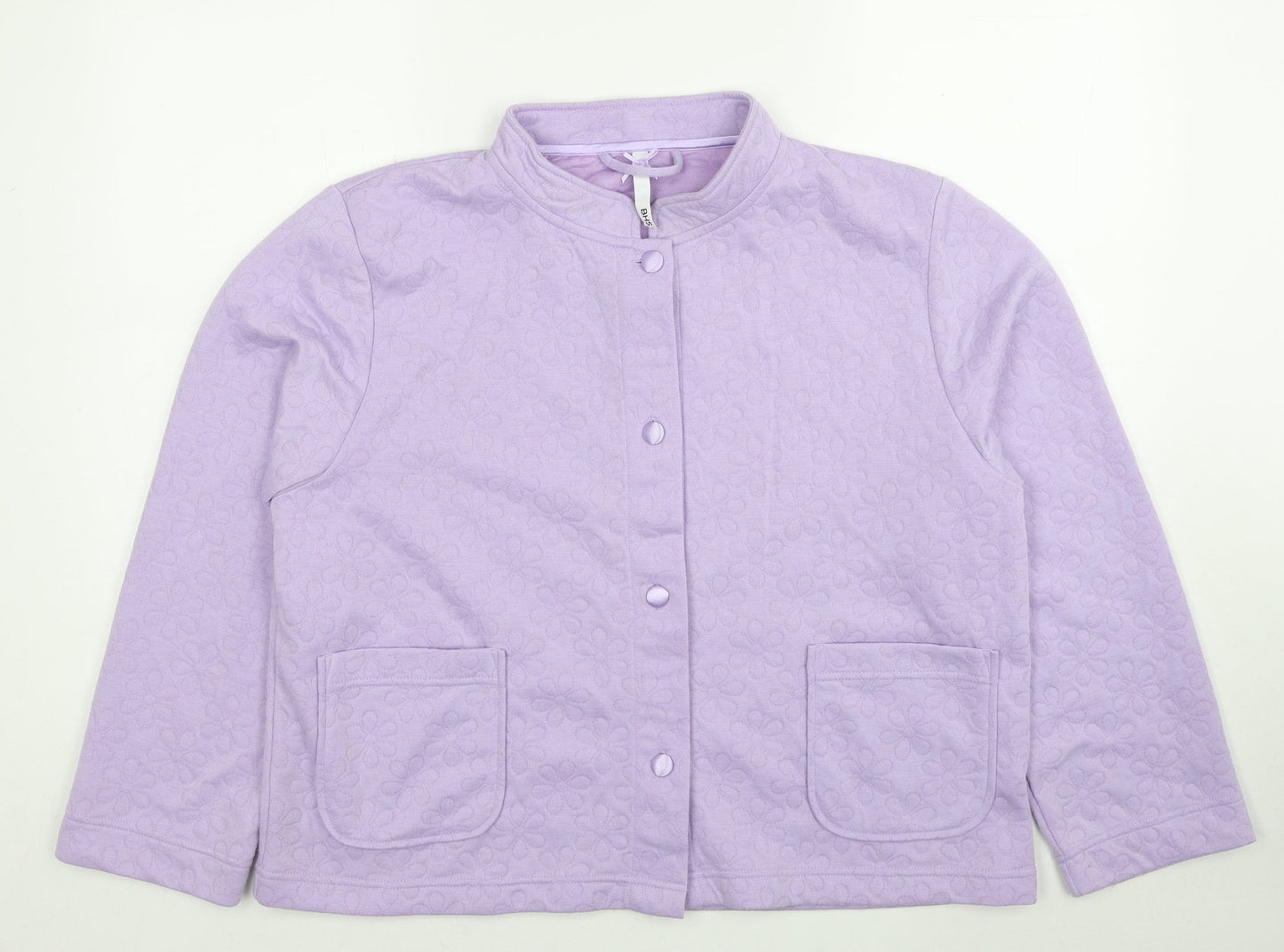 BHS Womens Purple Polyester Pullover Sweatshirt Size 16 Button