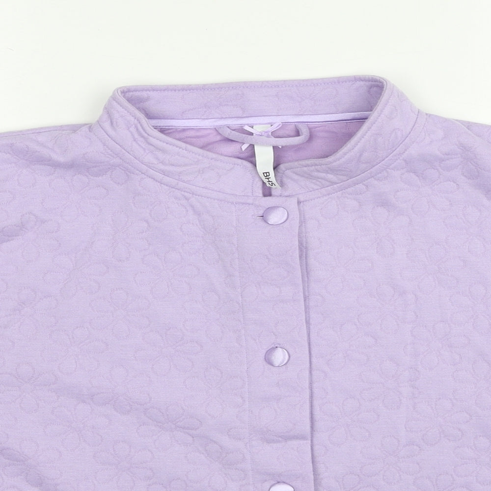 BHS Womens Purple Polyester Pullover Sweatshirt Size 16 Button