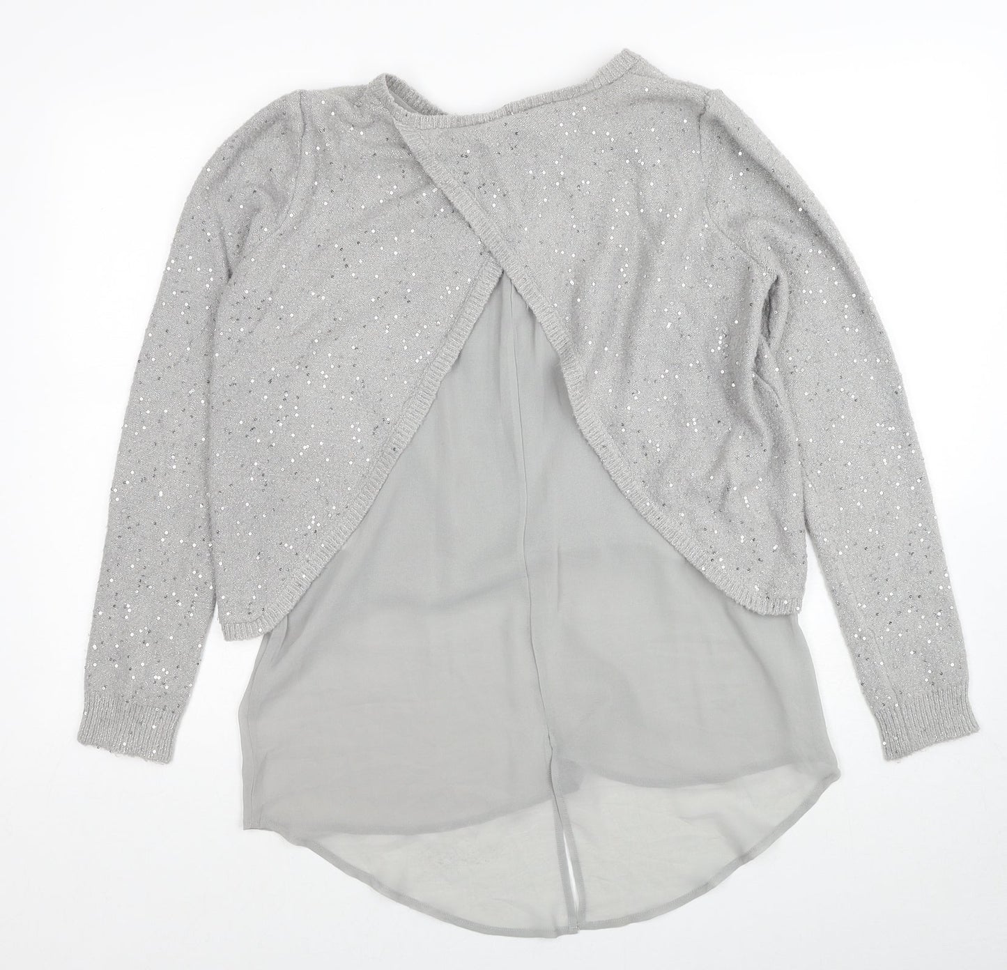 Womens UK Size S Oasis Grey Pullover Jumper