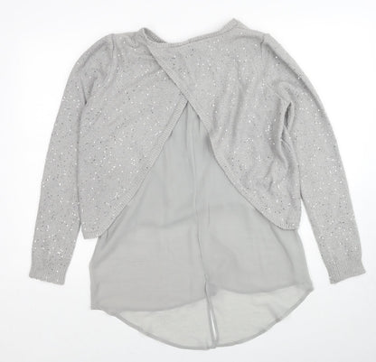 Womens UK Size S Oasis Grey Pullover Jumper
