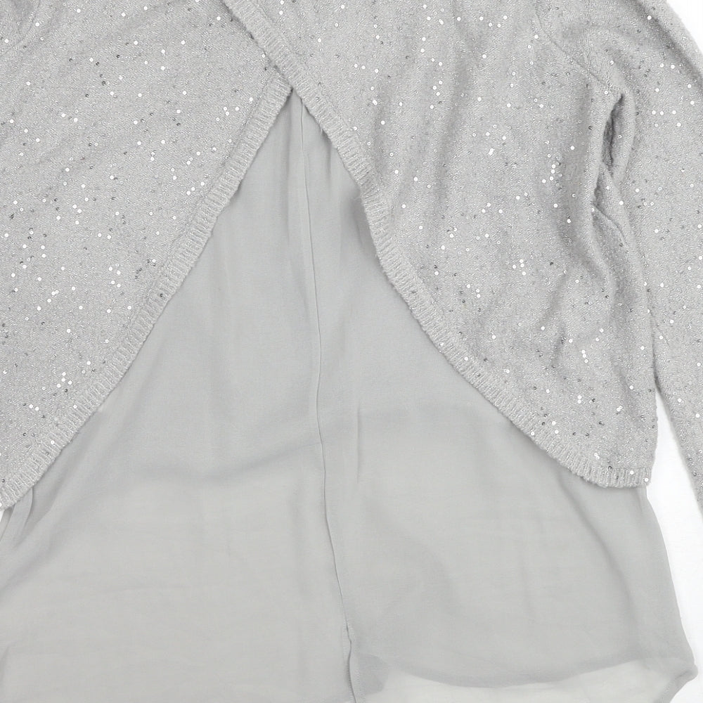 Womens UK Size S Oasis Grey Pullover Jumper