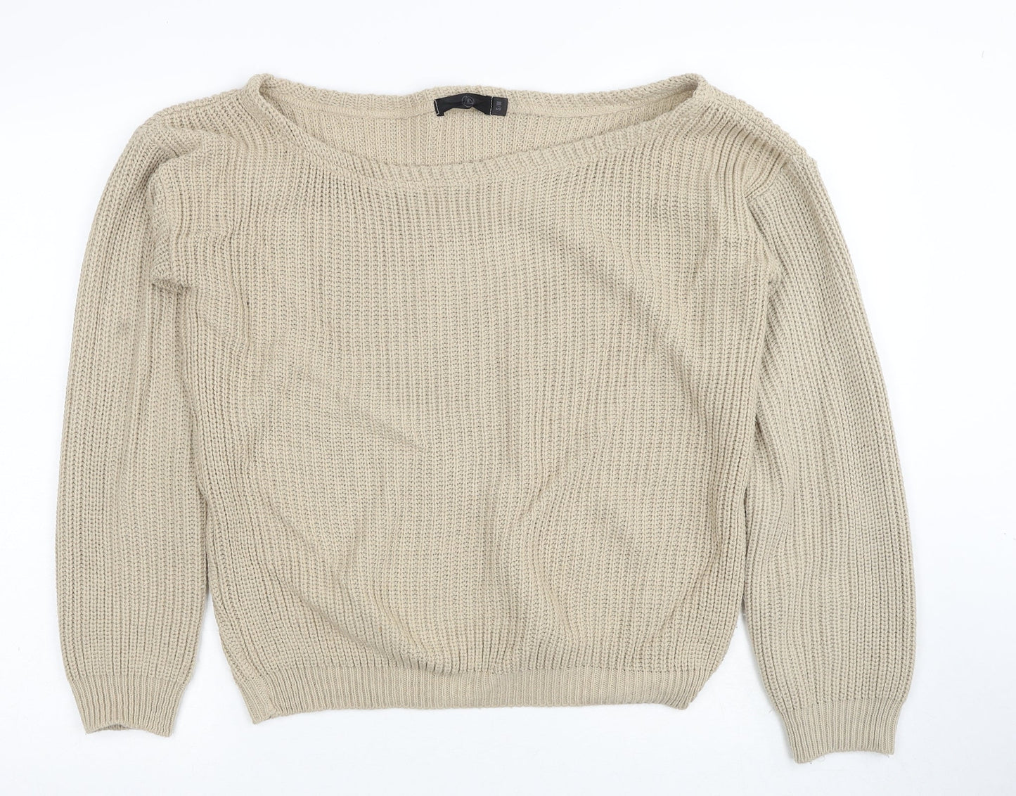 Womens UK Size S Missguided Beige Pullover Jumper