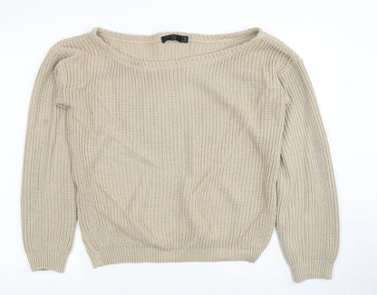Womens UK Size S Missguided Beige Pullover Jumper