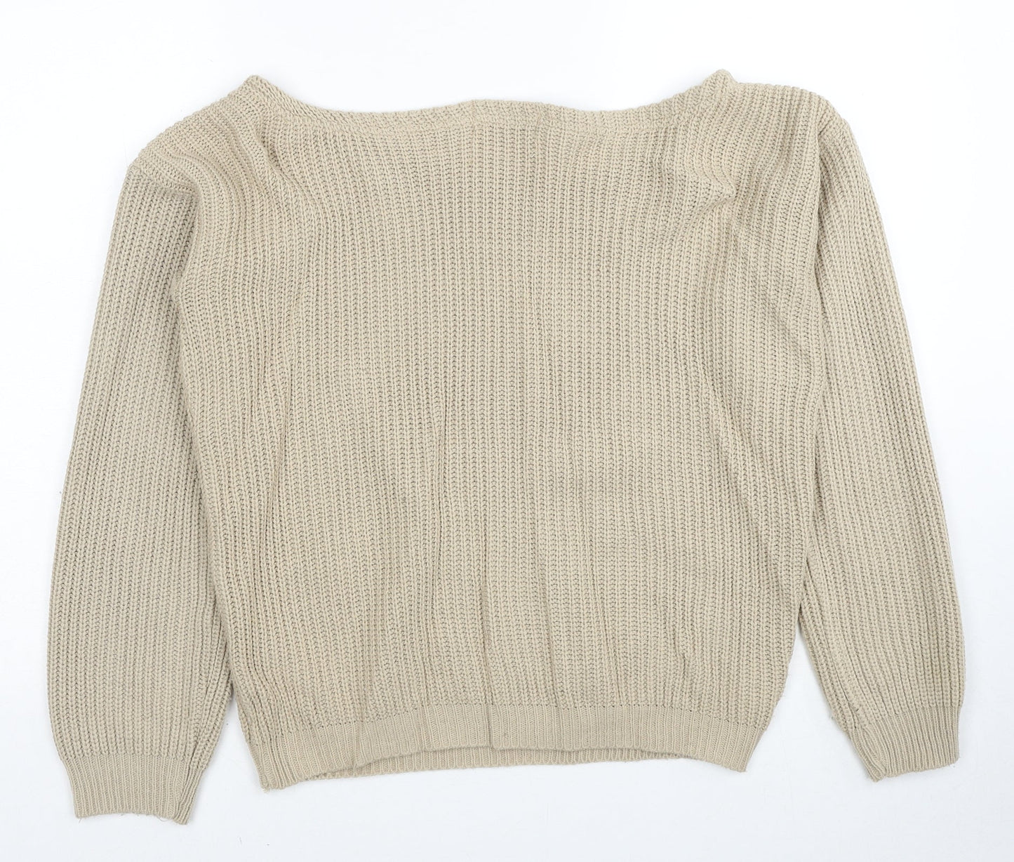 Womens UK Size S Missguided Beige Pullover Jumper
