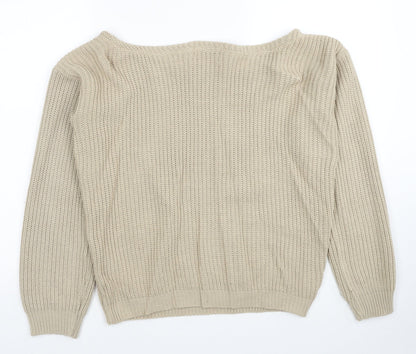 Womens UK Size S Missguided Beige Pullover Jumper