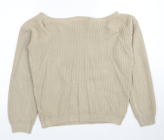 Womens UK Size S Missguided Beige Pullover Jumper