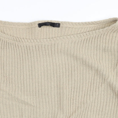 Womens UK Size S Missguided Beige Pullover Jumper
