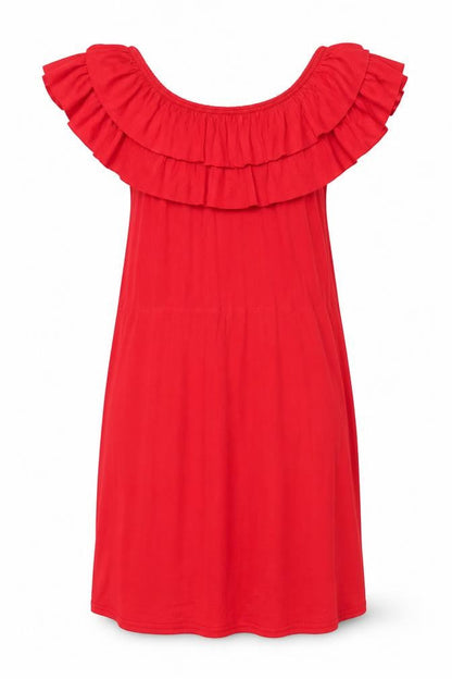 Babe Womens Red Viscose A-Line Size 10 Boat Neck