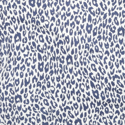 Gap Womens Blue V-Neck Animal Print Cotton Cardigan Jumper Size M - Leopard Print