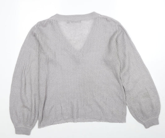 Womens UK Size S Brave Soul Grey Pullover Jumper