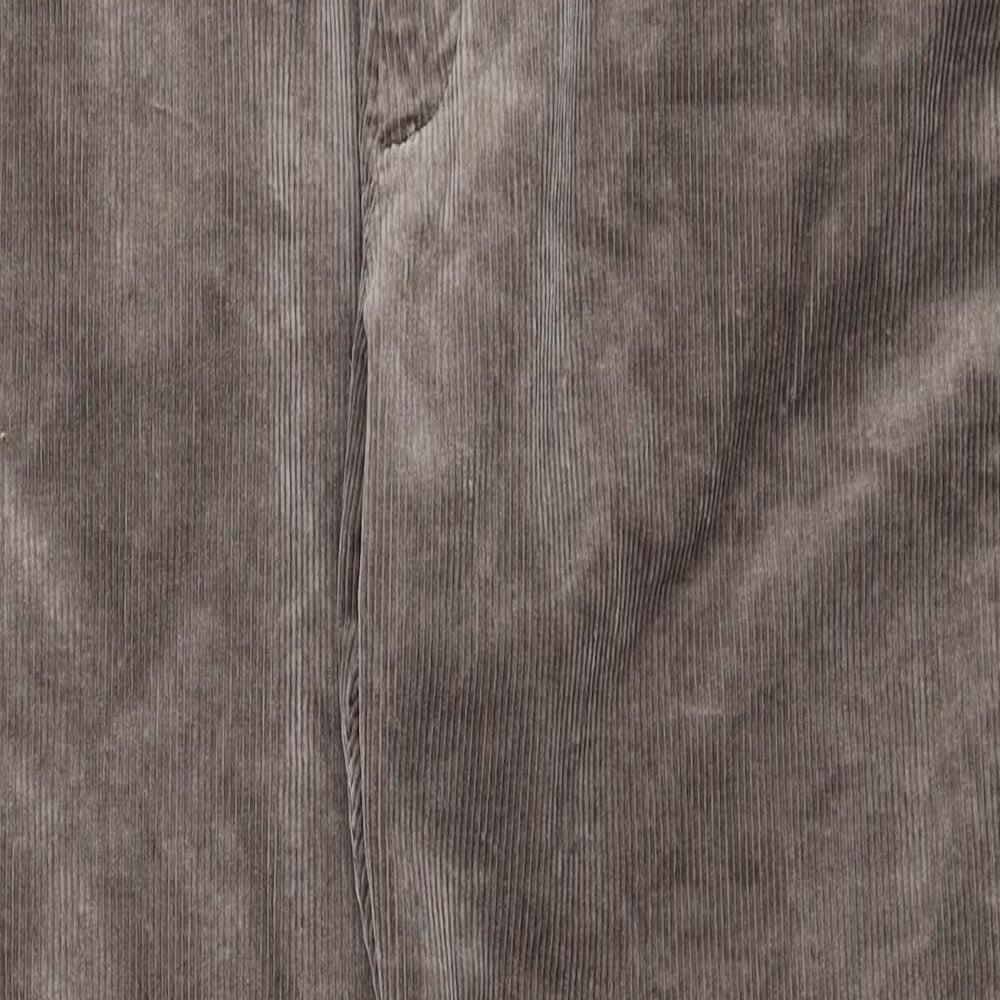 Marks and Spencer Mens Brown Cotton Trousers Size 38 in L31 in Regular Zip