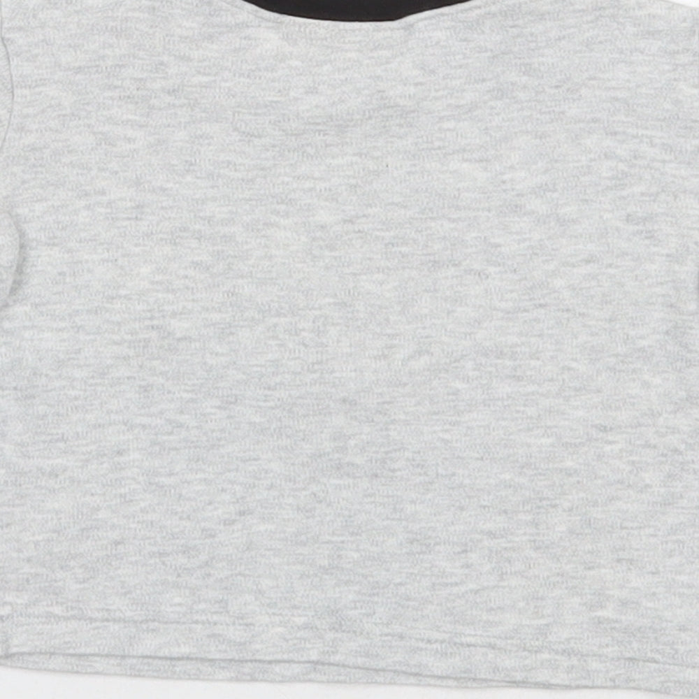 DC Comics Boys Grey Cotton Basic T-Shirt Size 3-6 Months Round Neck Snap - Batman