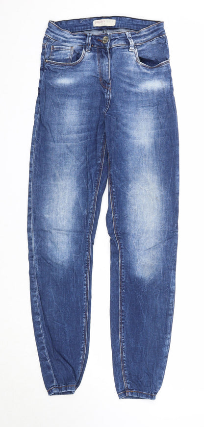 Womens UK Size 8 Papaya Regular Fit Straight Blue Jeans