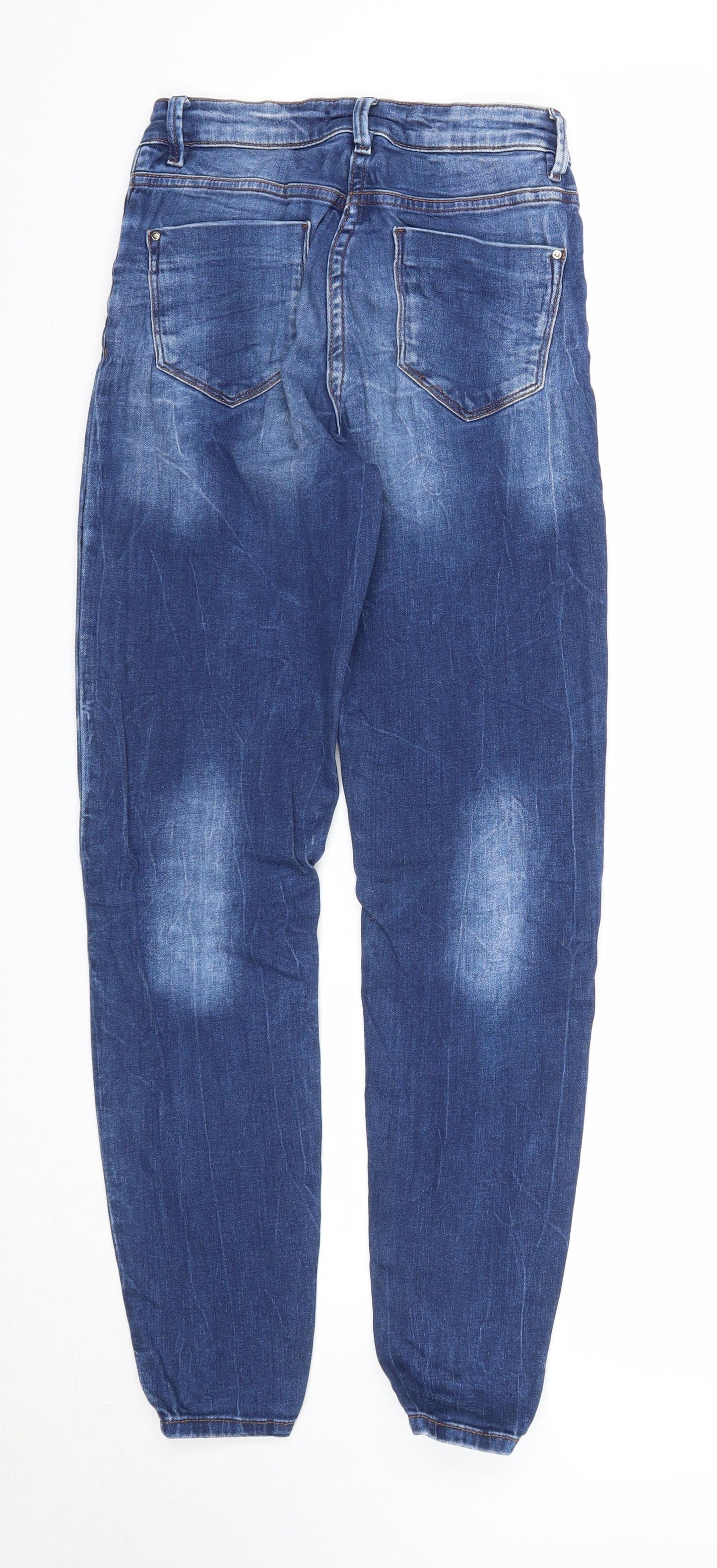 Womens UK Size 8 Papaya Regular Fit Straight Blue Jeans
