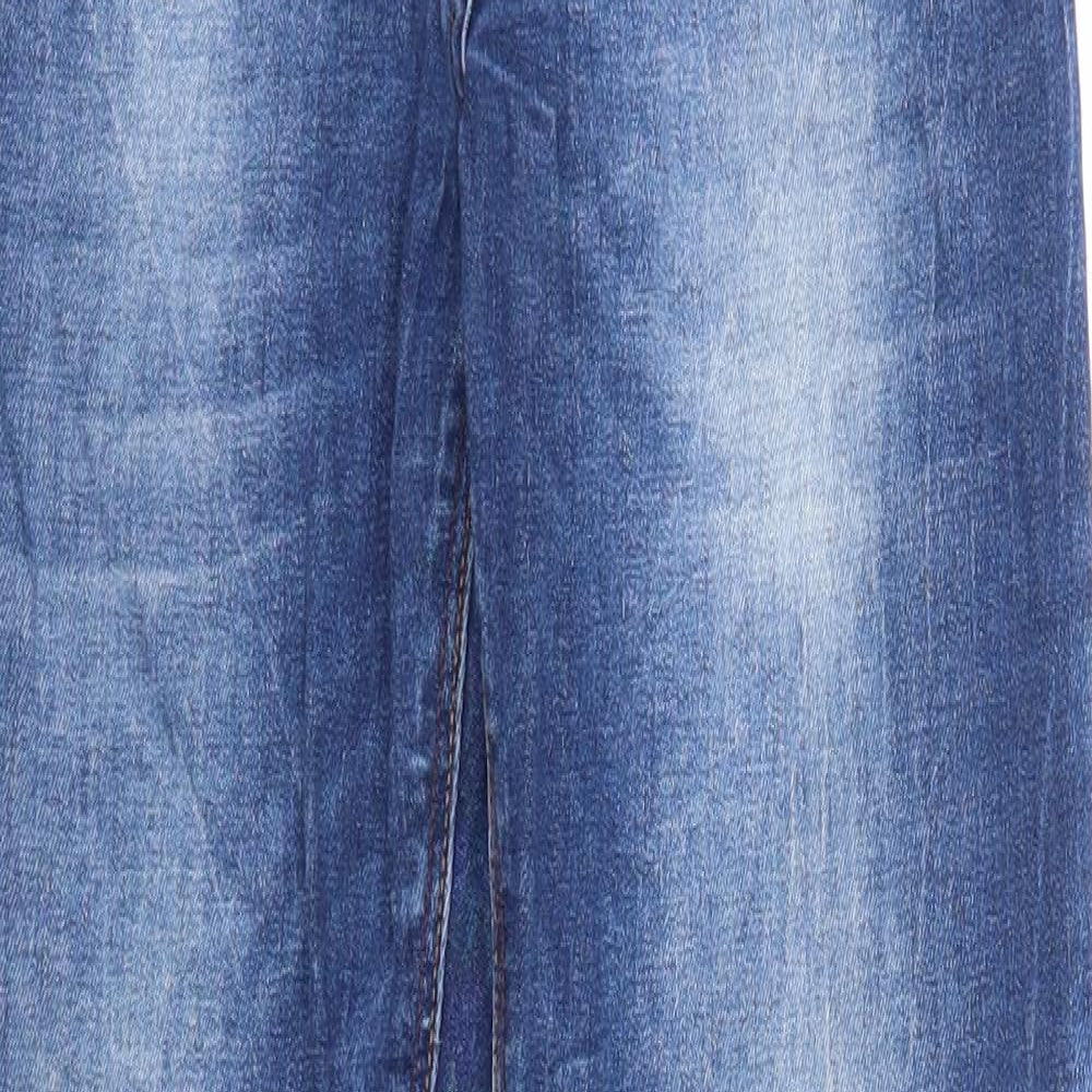 Womens UK Size 8 Papaya Regular Fit Straight Blue Jeans