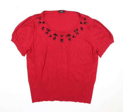 Womens UK Size 2XL Klass Red Pullover Jumper