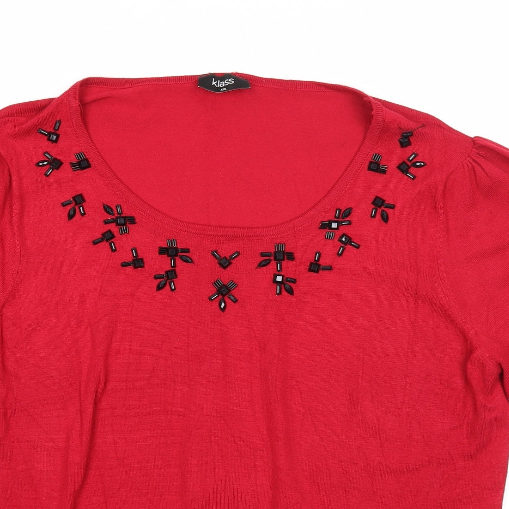 Womens UK Size 2XL Klass Red Pullover Jumper