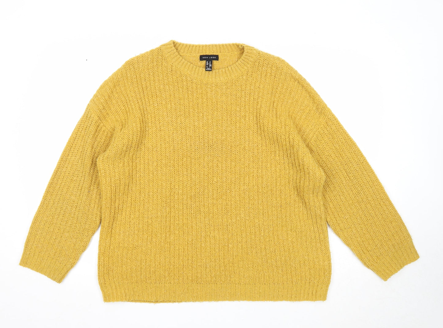Womens UK Size M New Look Yellow Pullover Jumper