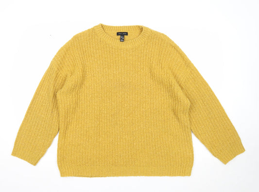 Womens UK Size M New Look Yellow Pullover Jumper