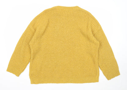 Womens UK Size M New Look Yellow Pullover Jumper