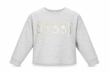 River Island Girls Grey Cotton Pullover Sweatshirt Size 5-6 Years Pullover - Sassy