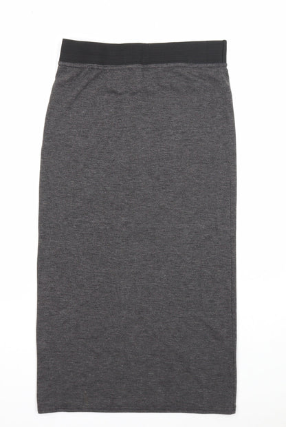 Boohoo Womens Grey Viscose Straight & Pencil Skirt Size 10