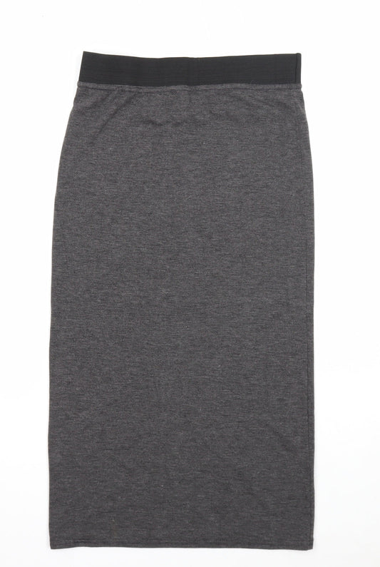 Boohoo Womens Grey Viscose Straight & Pencil Skirt Size 10