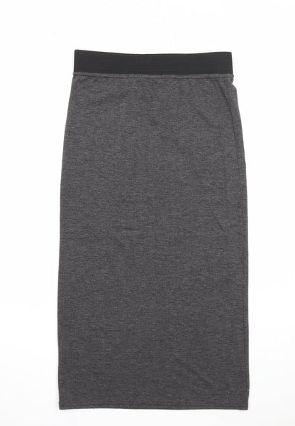 Boohoo Womens Grey Viscose Straight & Pencil Skirt Size 10