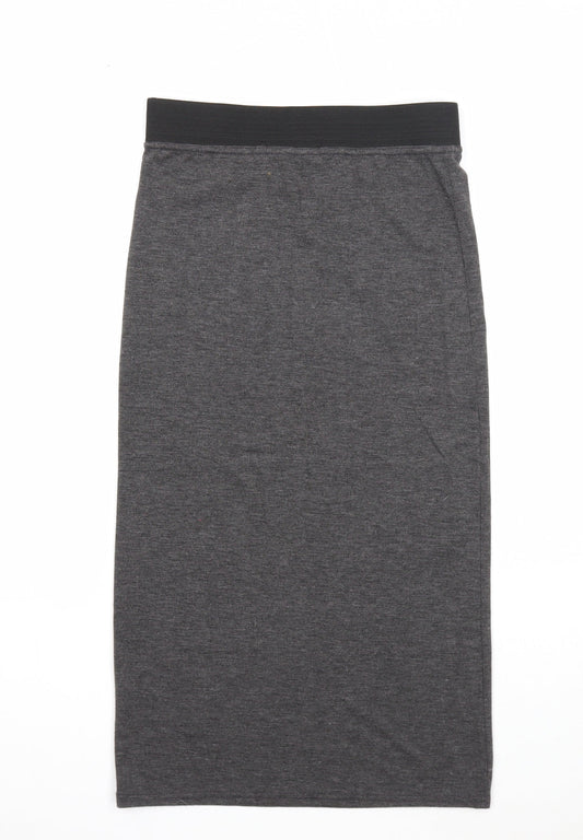 Boohoo Womens Grey Viscose Straight & Pencil Skirt Size 10