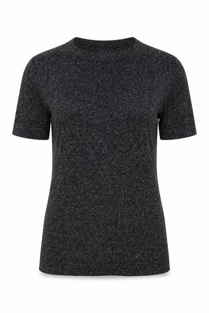 Womens UK Size 8 Warehouse Black Basic T-Shirt