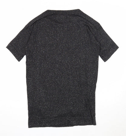Womens UK Size 8 Warehouse Black Basic T-Shirt