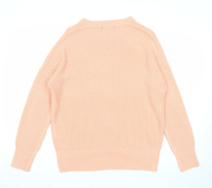 XOXO Womens Orange Round Neck Acrylic Pullover Jumper Size 10