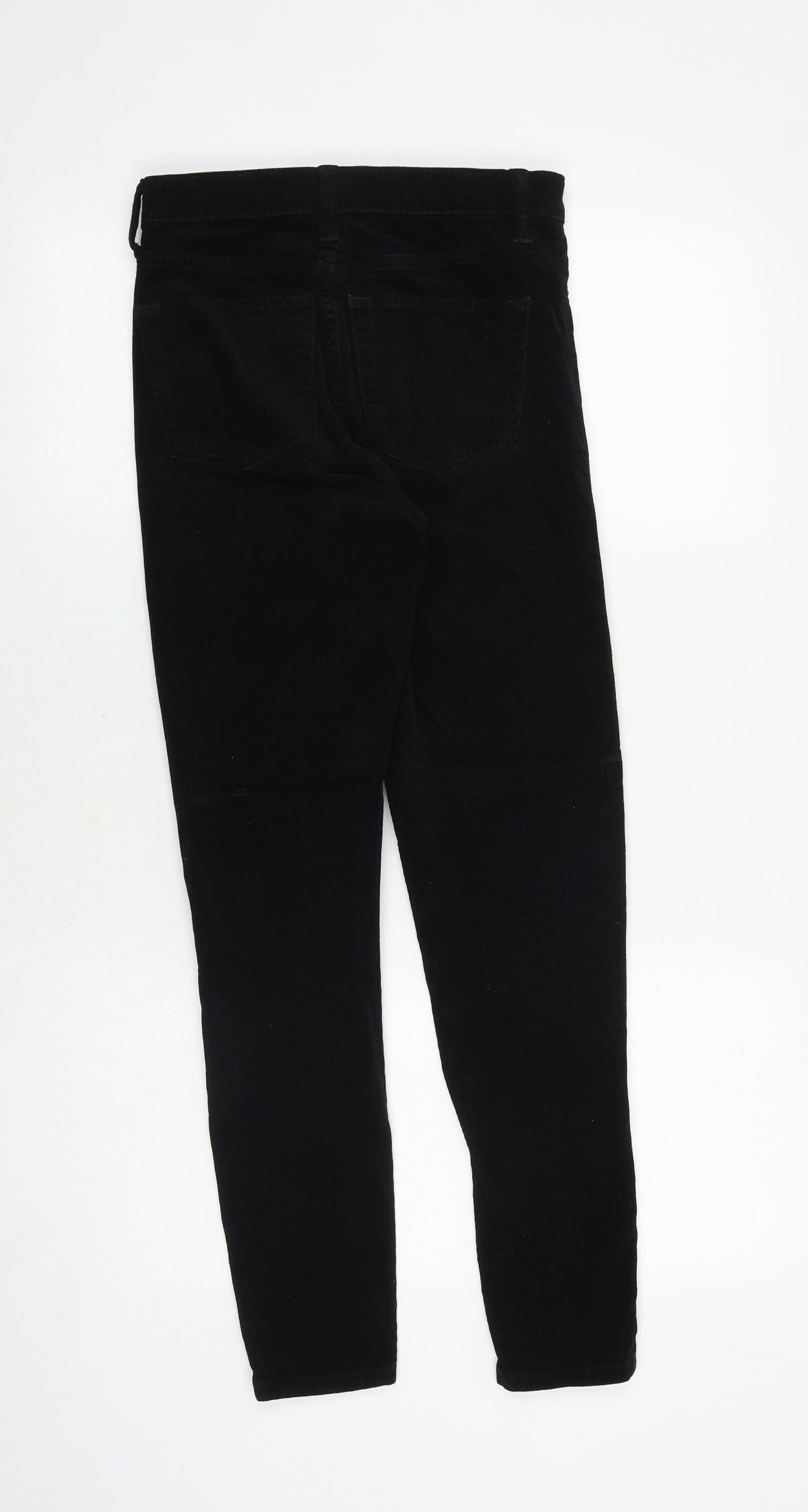 Topshop Womens Black Cotton Trousers Size 25 in Regular Zip