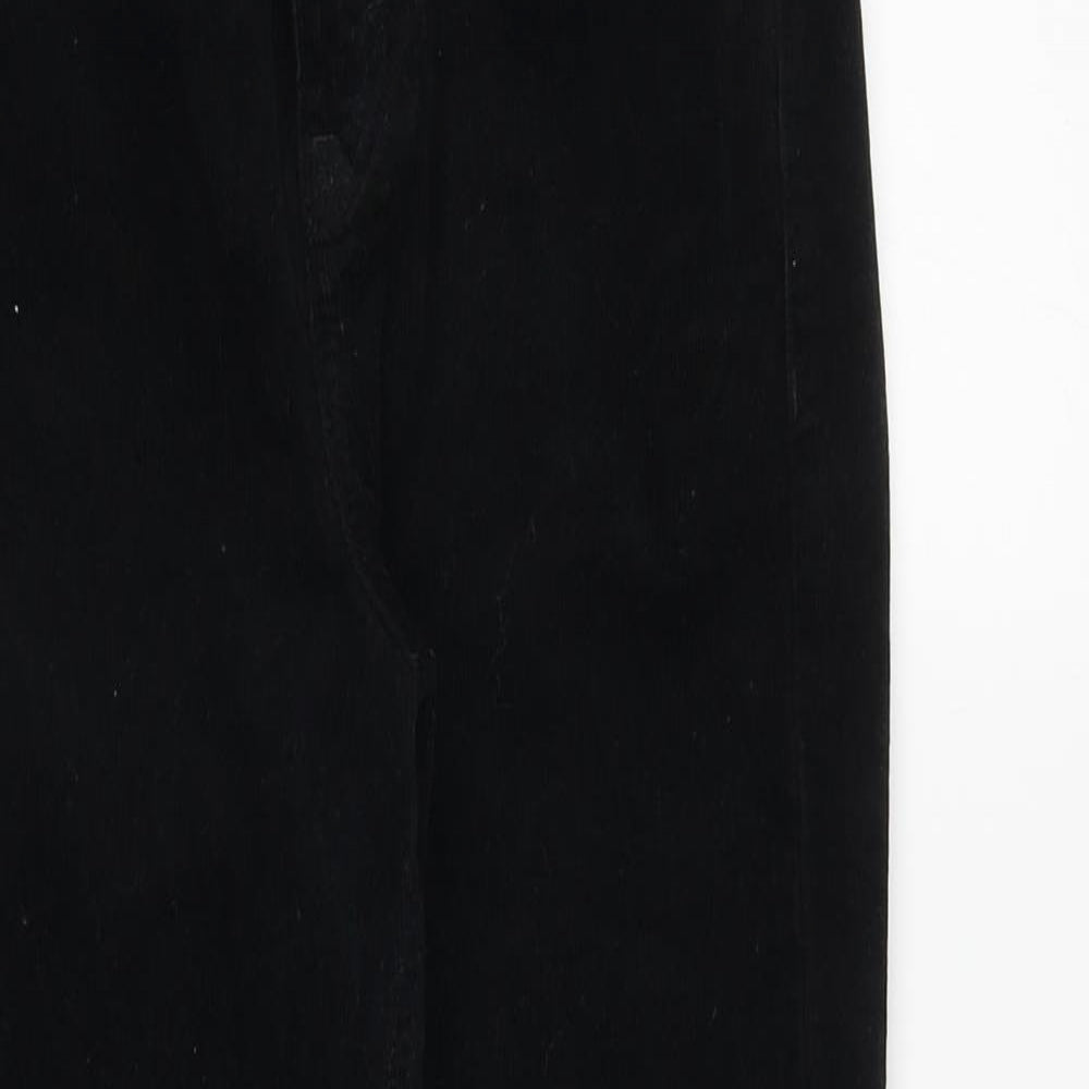 Topshop Womens Black Cotton Trousers Size 25 in Regular Zip