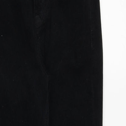 Topshop Womens Black Cotton Trousers Size 25 in Regular Zip