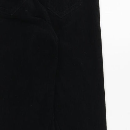 Topshop Womens Black Cotton Trousers Size 25 in Regular Zip
