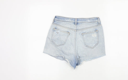 Denim & Co. Womens Blue Cotton Hot Pants Shorts Size 8 Regular Zip