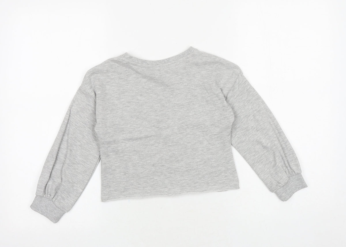 Matalan Girls Grey Viscose Pullover Sweatshirt Size 6 Years Pullover - Bonjour