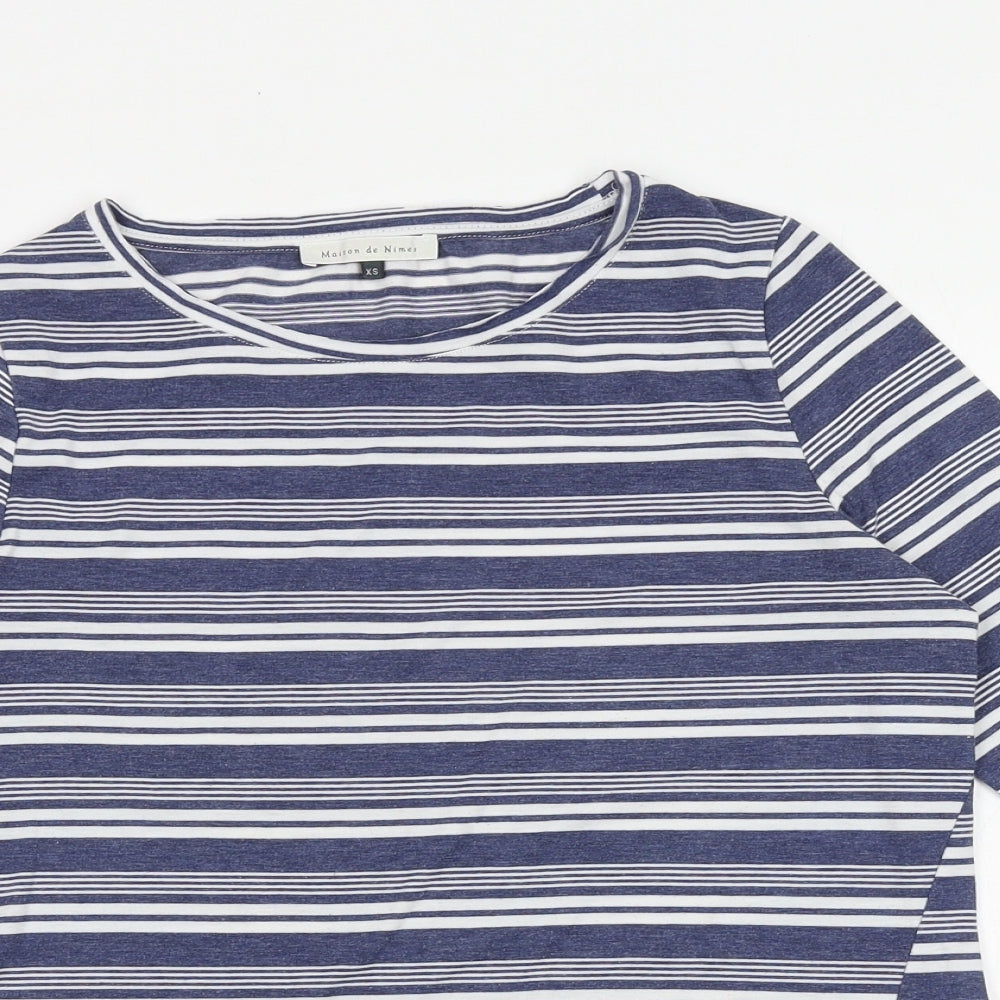 Womens UK Size XS Maison De Nimes Blue Basic T-Shirt