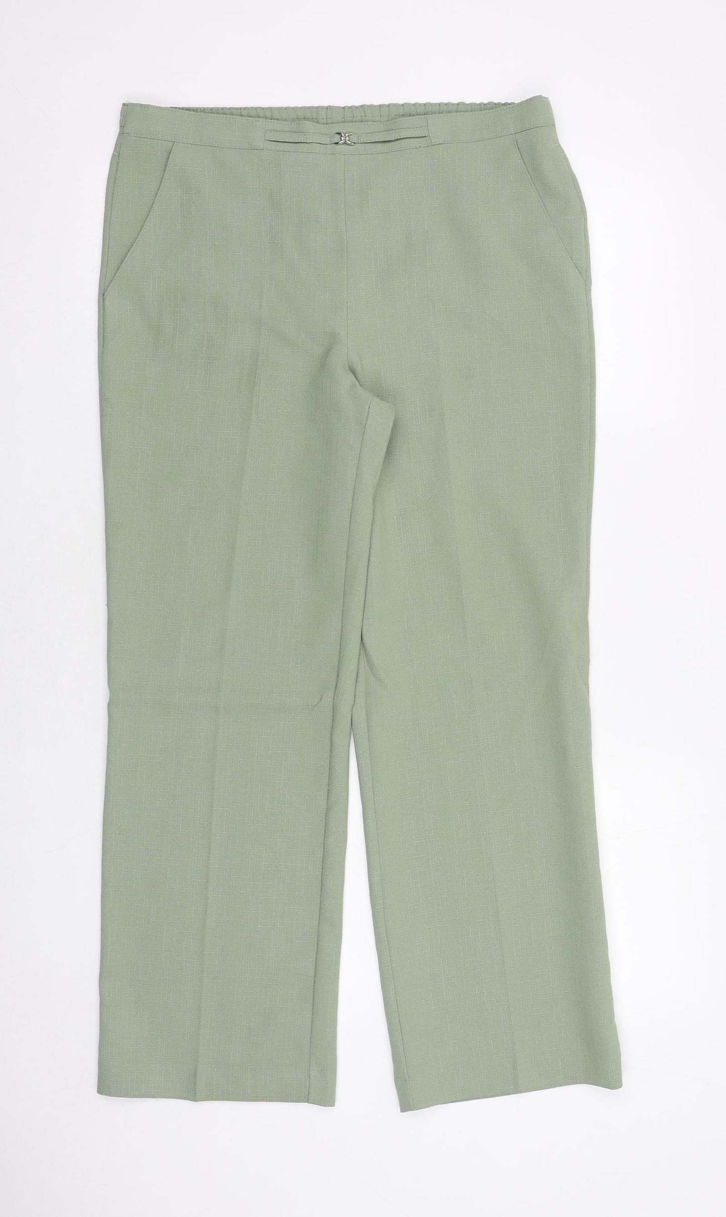 Classics Womens Green Polyester Trousers Size 10 Regular