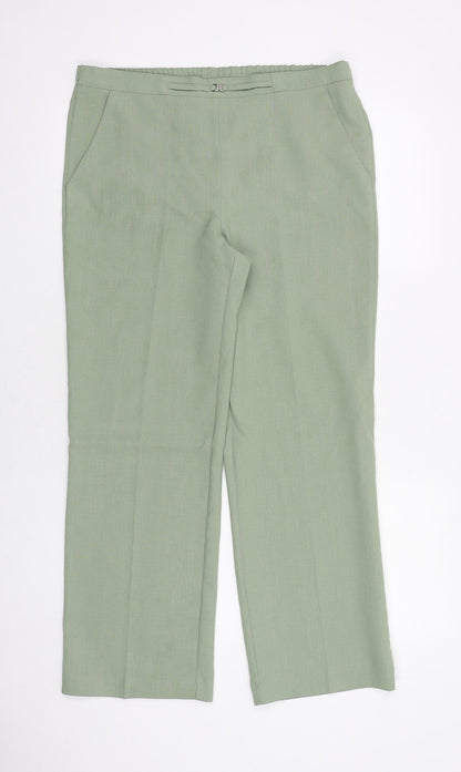 Classics Womens Green Polyester Trousers Size 10 Regular
