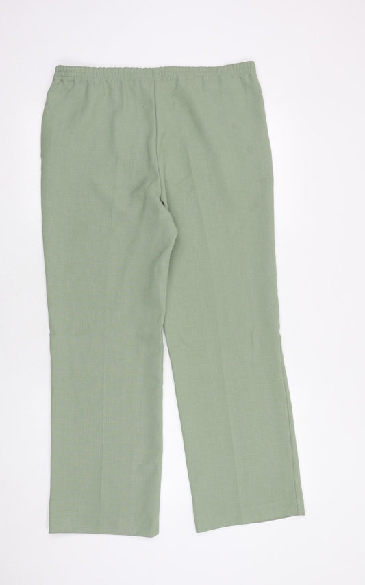 Classics Womens Green Polyester Trousers Size 10 Regular