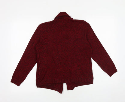 Womens UK Size S Hand To Hand Red Cardigan Jumper