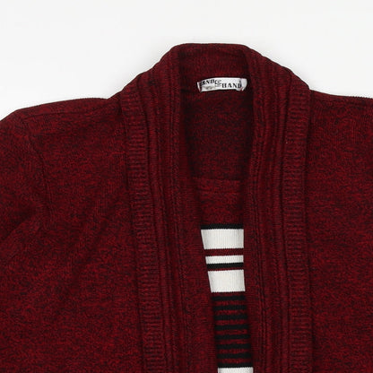 Womens UK Size S Hand To Hand Red Cardigan Jumper