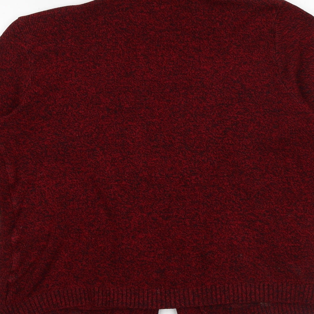 Womens UK Size S Hand To Hand Red Cardigan Jumper