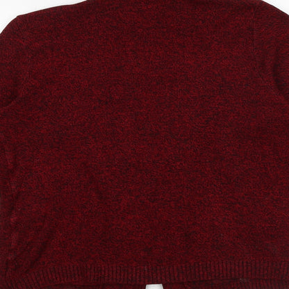 Womens UK Size S Hand To Hand Red Cardigan Jumper